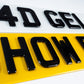 4D number plates with gel finish