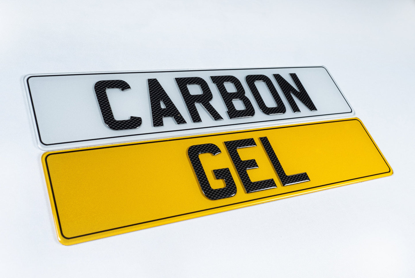 Premium carbon gel number plates for UK cars